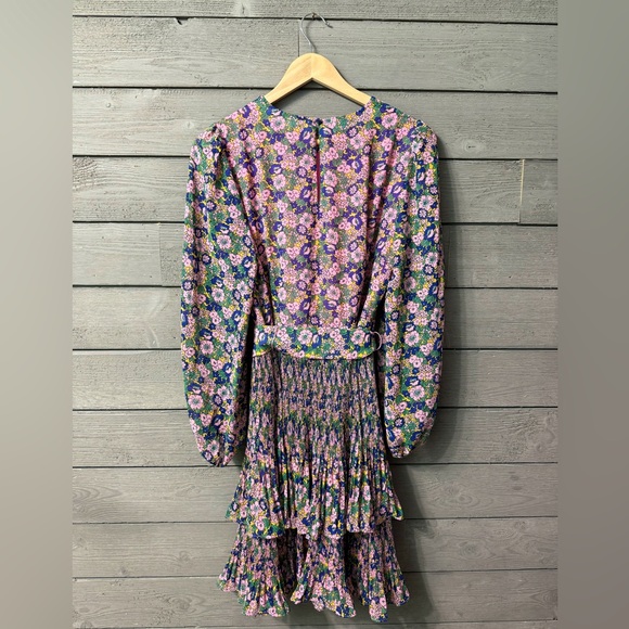 NWT Boden Plisse Pink Floral Ruffle Mini Dress Sz 8 - Picture 7 of 16